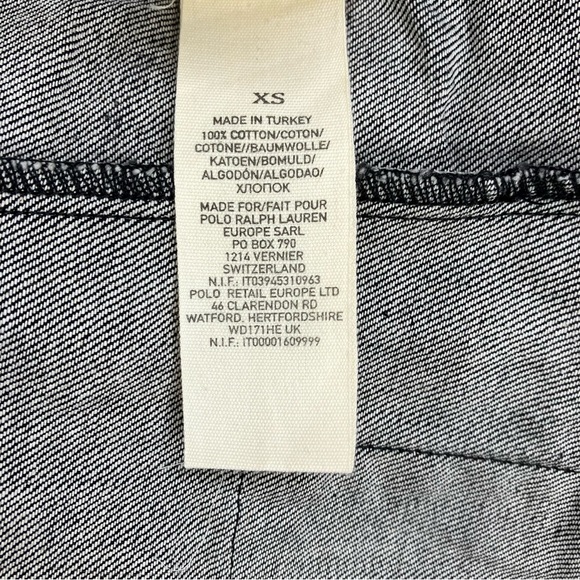 Ralph Lauren Moto Jean Jacket in Distressed Black Denim w/ Zipper Pockets XS - Picture 15 of 16